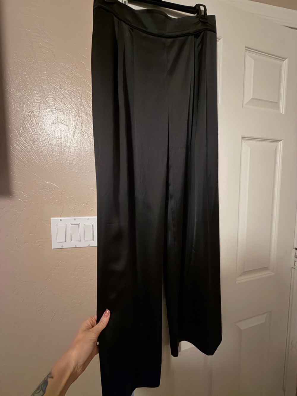 Gianni Bini Black Satin Trousers